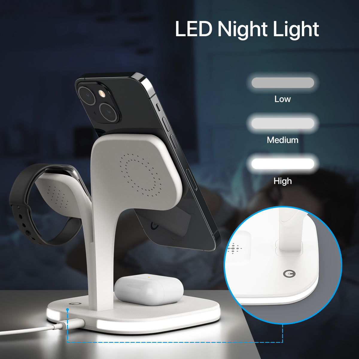 5-in-1 Magnetic Real Wireless Desktop Fast Charging Station For Multiple Devices