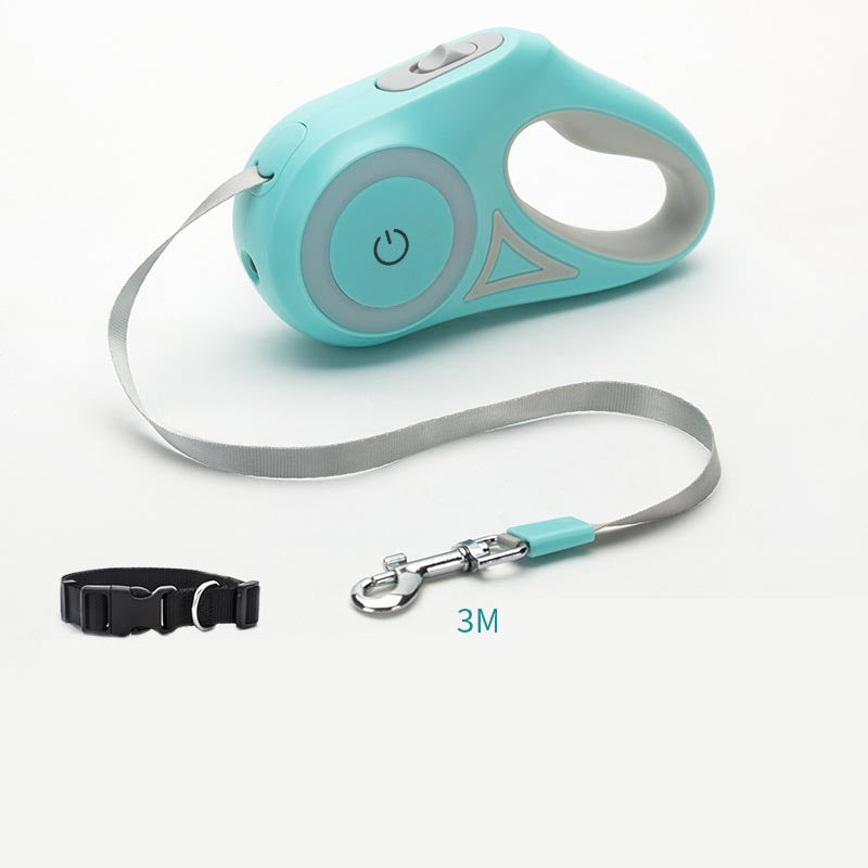 Dog Leash Retractable Leash and Dog Collar Spotlight Automatic Pet