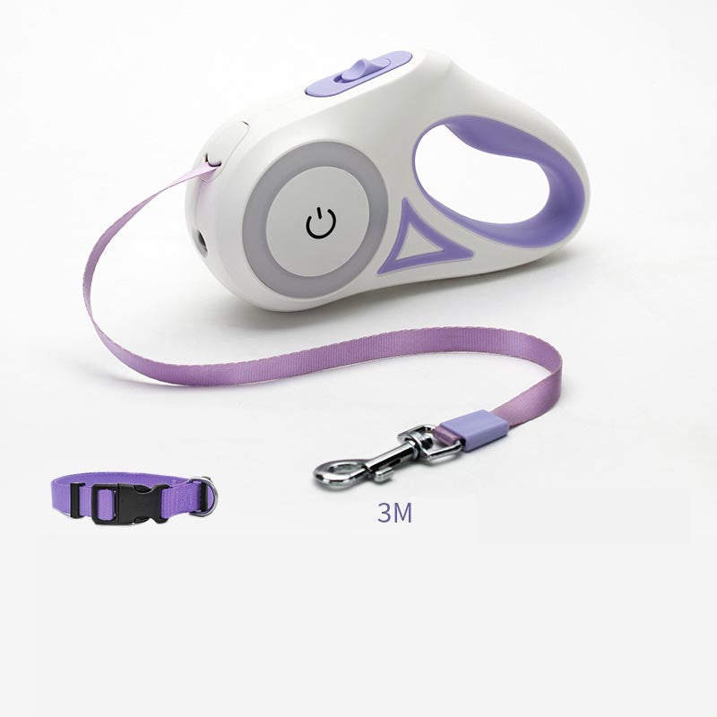 Dog Leash Retractable Leash and Dog Collar Spotlight Automatic Pet