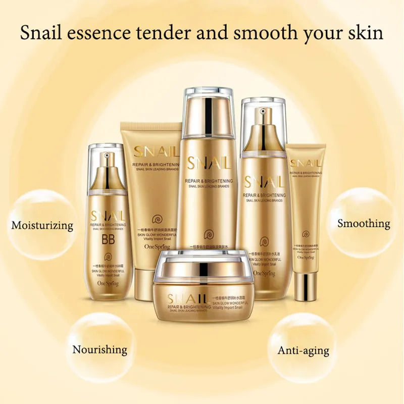 6pcs Snail Anti-aging Skin Care Sets Moisturizing for Facial