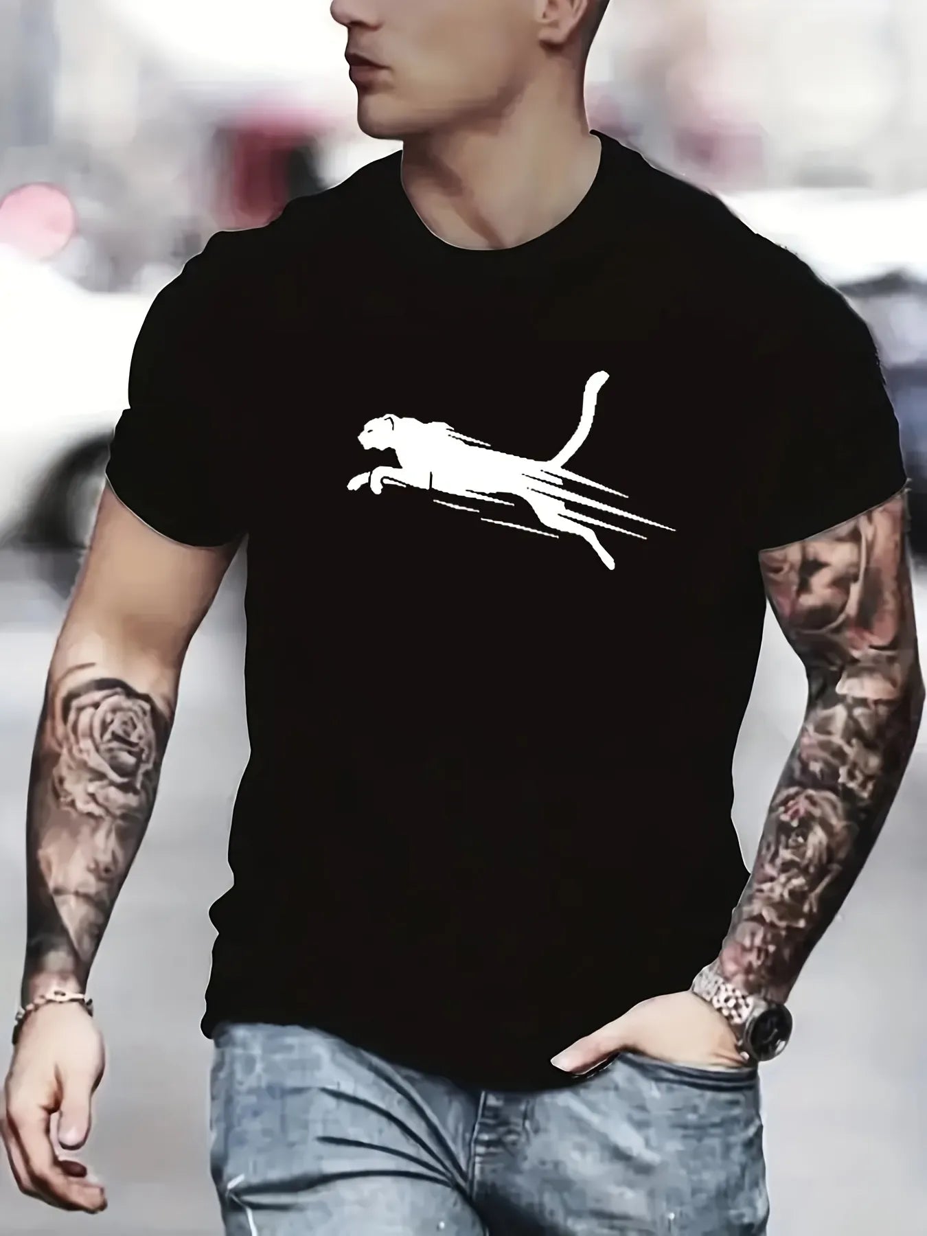 Men's Summer Loose Fit  100 Cotton Printed T-shirt Tops