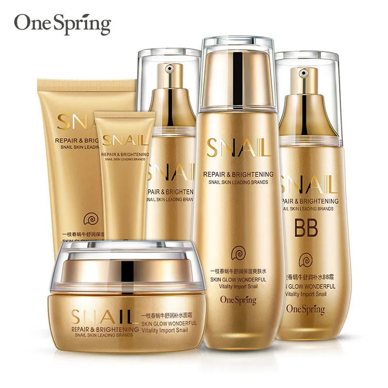 6pcs Snail Anti-aging Skin Care Sets Moisturizing for Facial