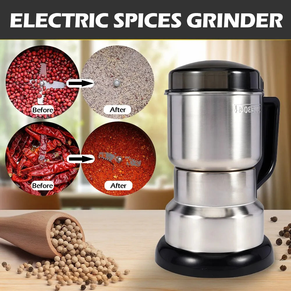 High Power Electric Coffee Grinder Kitchen Cereal, Nuts, Beans, Spices.